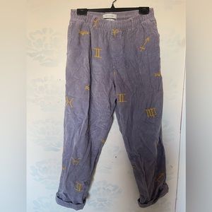 Urban Outfitters Uo Embroidered Corduroy
Beach Pant In Astrological Lilac